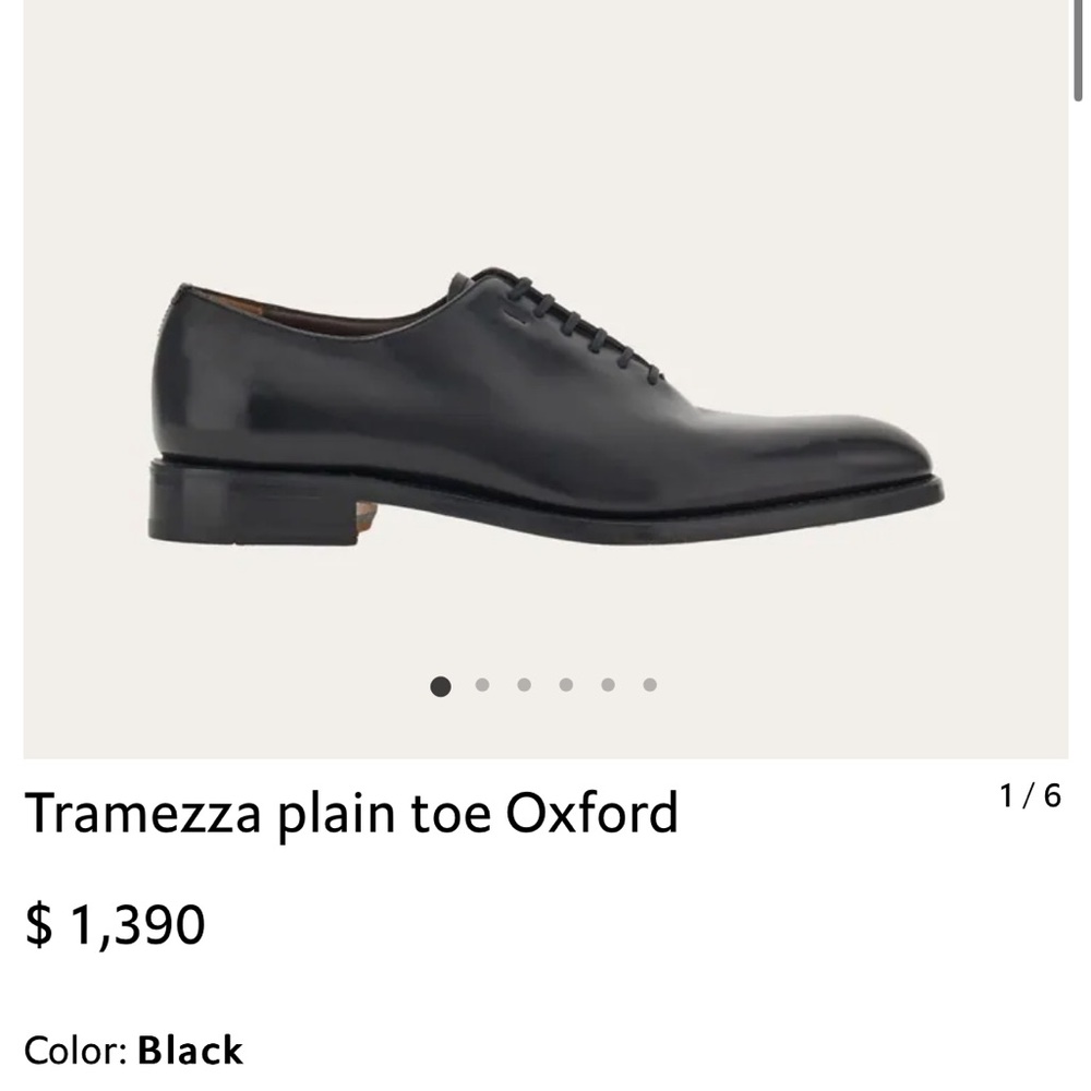 Ferragamo tramezza plain toe Oxford